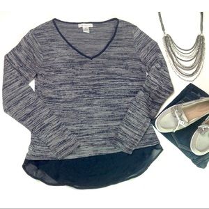 Blue and White Knit Top -S- Liz Claiborne